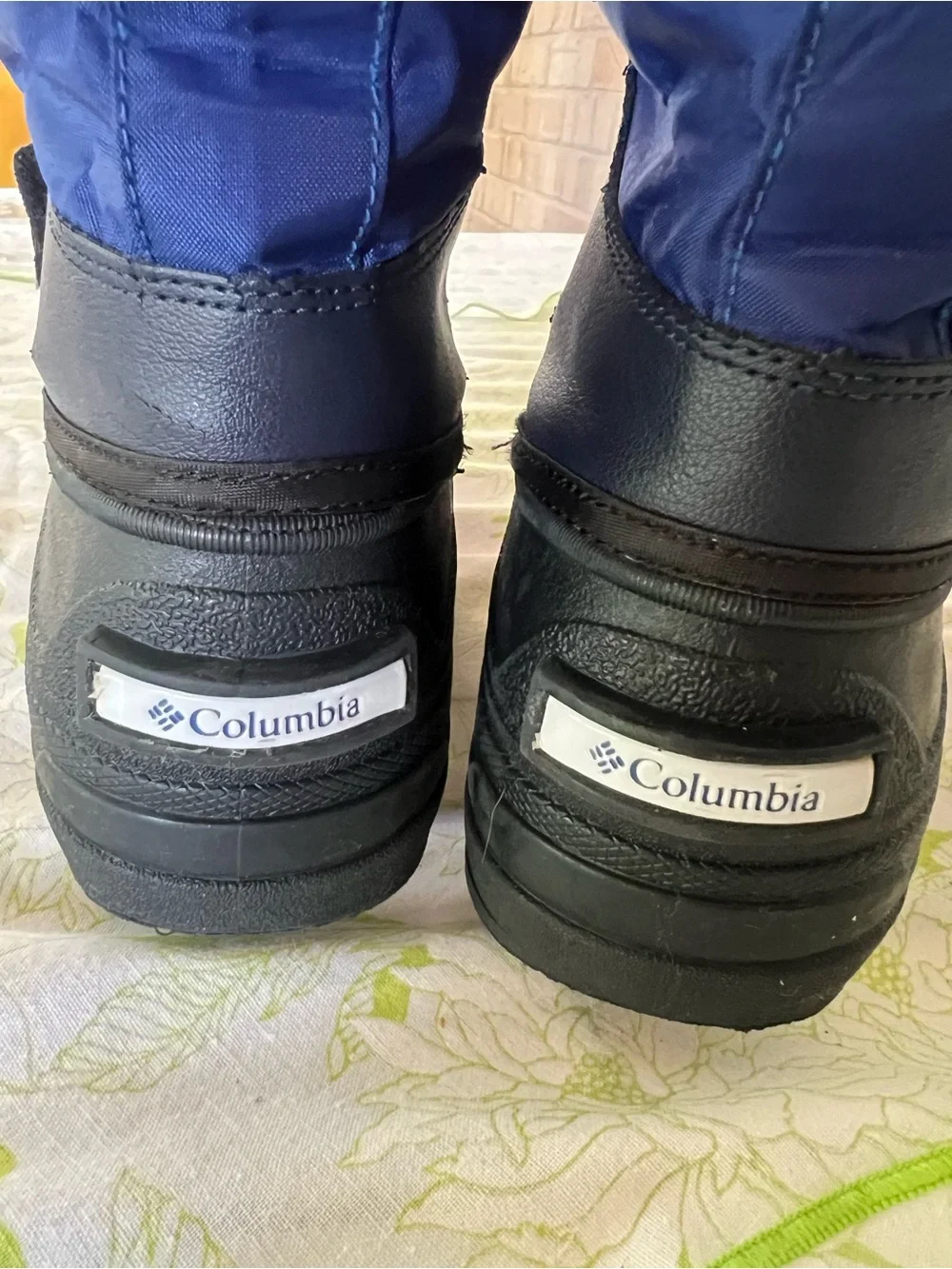 Columbia Powderbug Kids Navy Blue and Pink snow boots